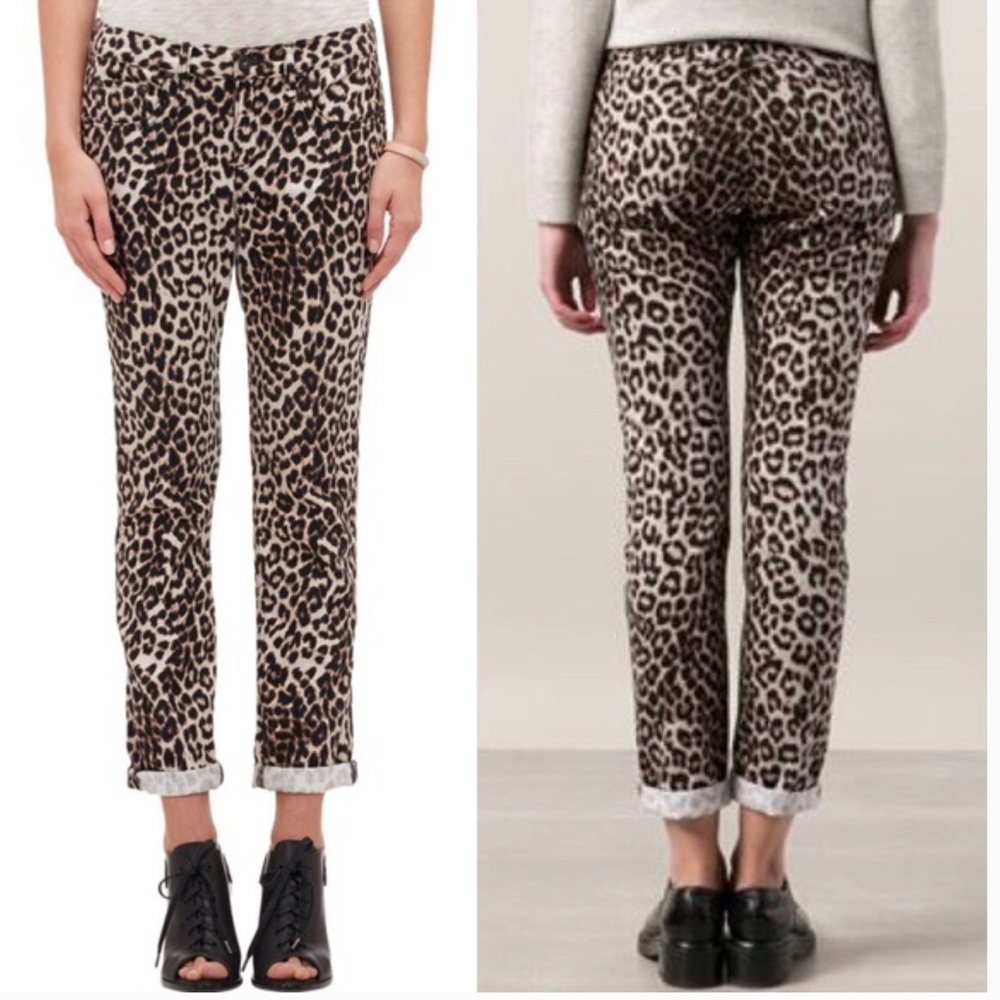 rag & bone Leopard Print Boyfriend Jeans - Brown & Black